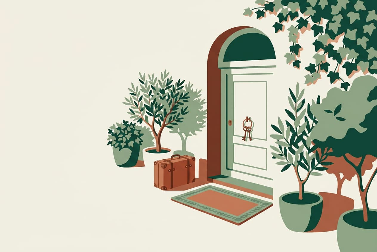 A cozy Italian first home with keys in the door