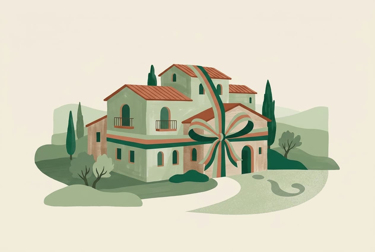 An Italian villa wrapped as a gift